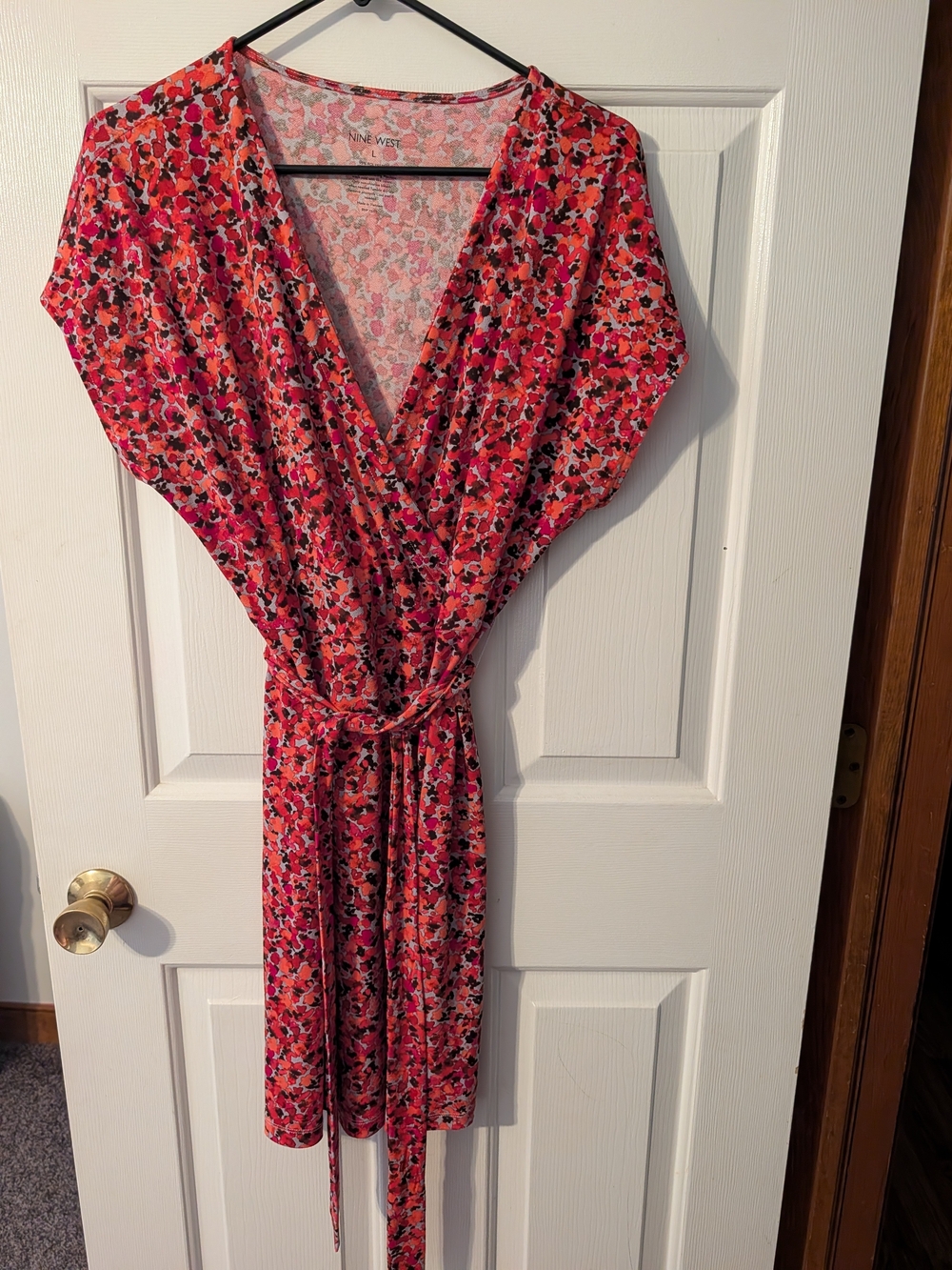 Nine West Pink Floral Wrap Dress